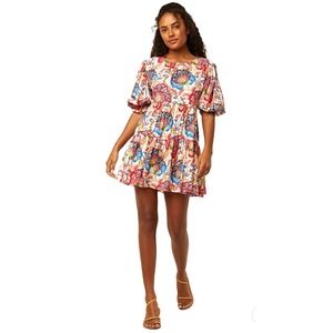 New! Misa Los Angeles Honor Mini Dress in Amalfi Botanical Cut Out Sz Small $355